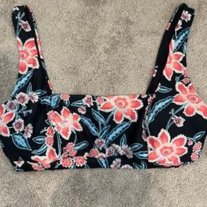 Old Navy XXL Black/Floral Bathing Suit Top